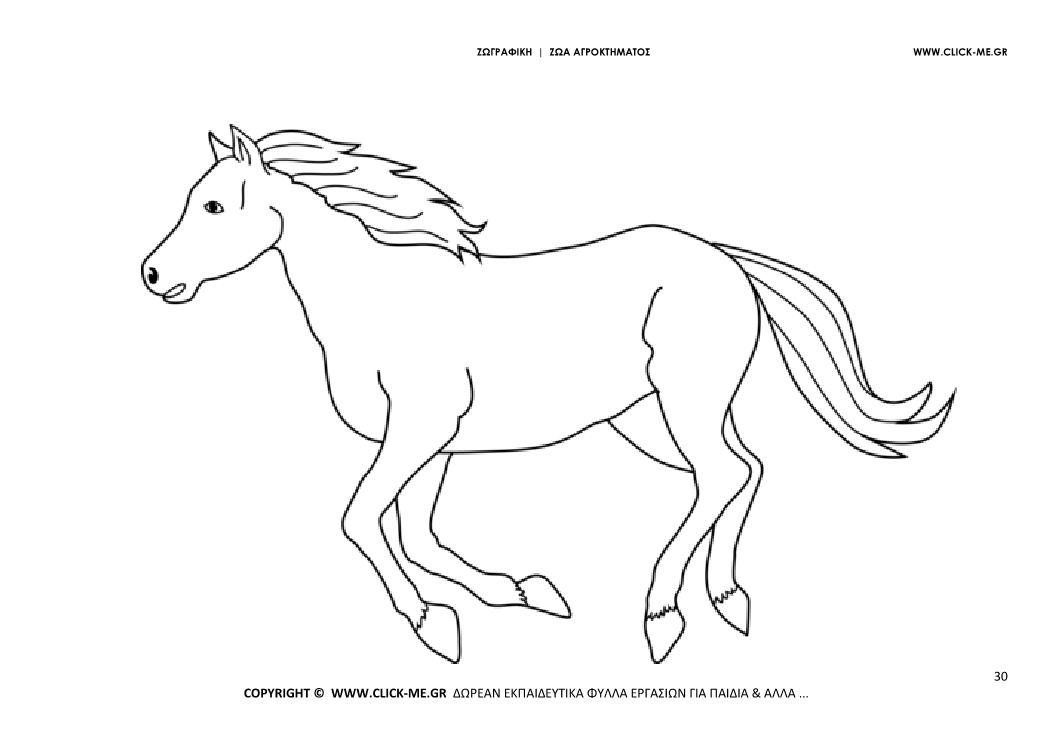Ζωγραφιά Άλογο - Φύλλο Ζωγραφικής Άλογο 