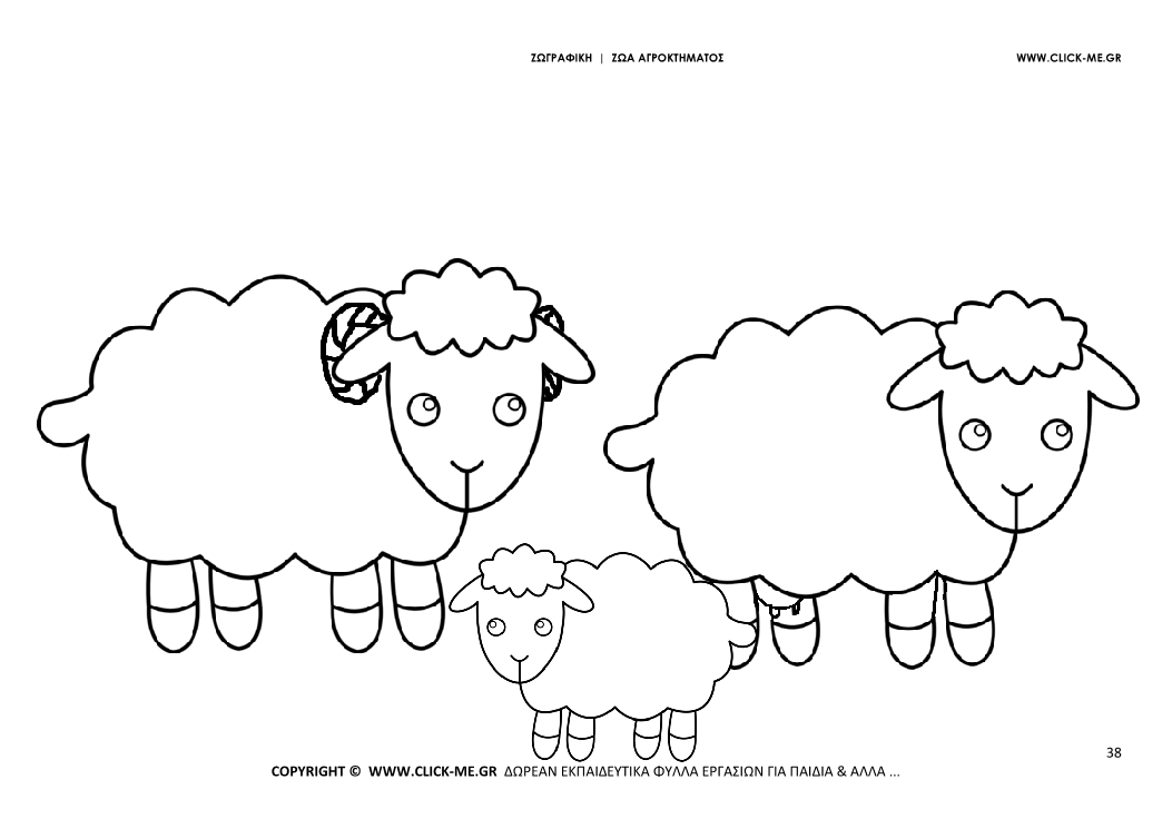 Ζωγραφιά Πρόβατα - Φύλλο Ζωγραφικής Πρόβατα 
